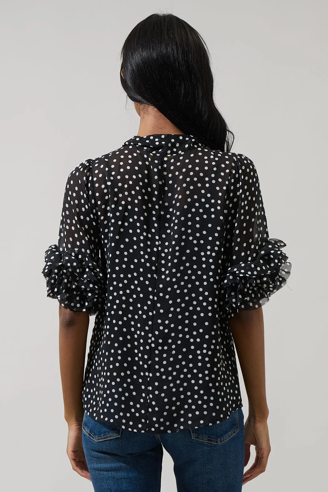 Jinni Dot Lida Tie Neck Top sold by Sugarlips product image thumbnail 2