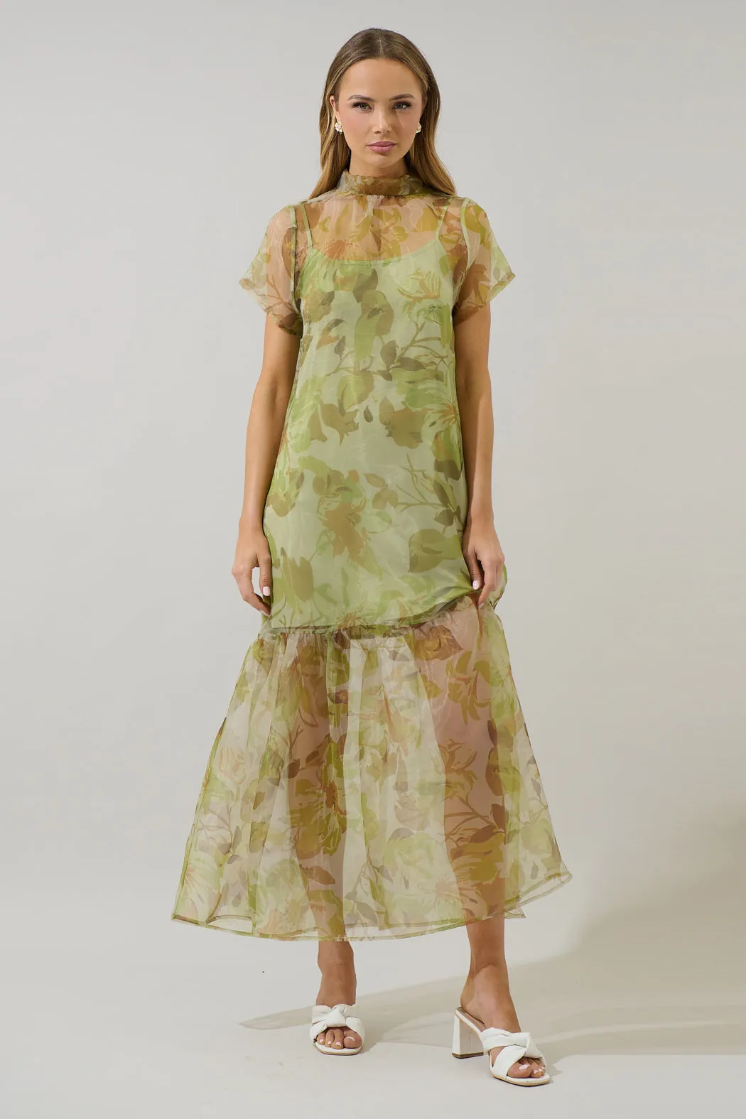 Ellery Floral Dime Organza Maxi Dress sold by Sugarlips product image thumbnail 2