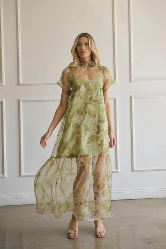 Ellery Floral Dime Organza Maxi Dress sold by Sugarlips