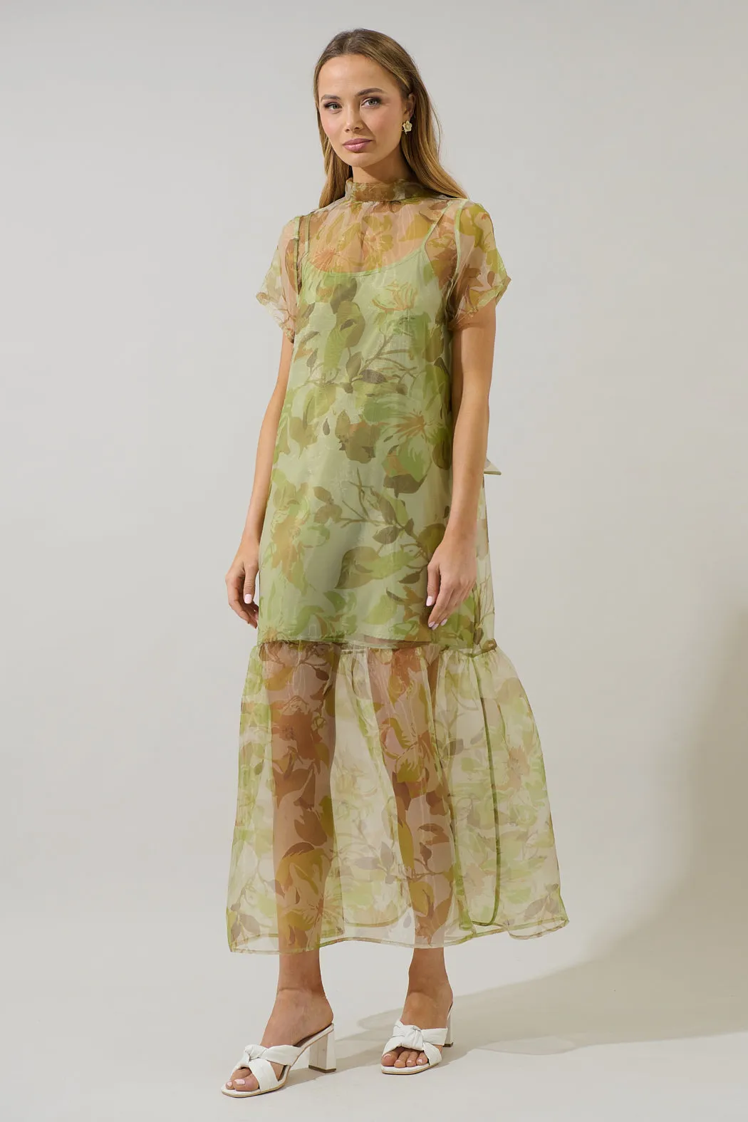 Ellery Floral Dime Organza Maxi Dress sold by Sugarlips product image thumbnail 4