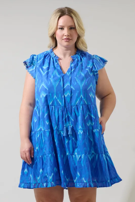 Carys Abstract Yodi Shift Mini Dress Curve sold by Sugarlips