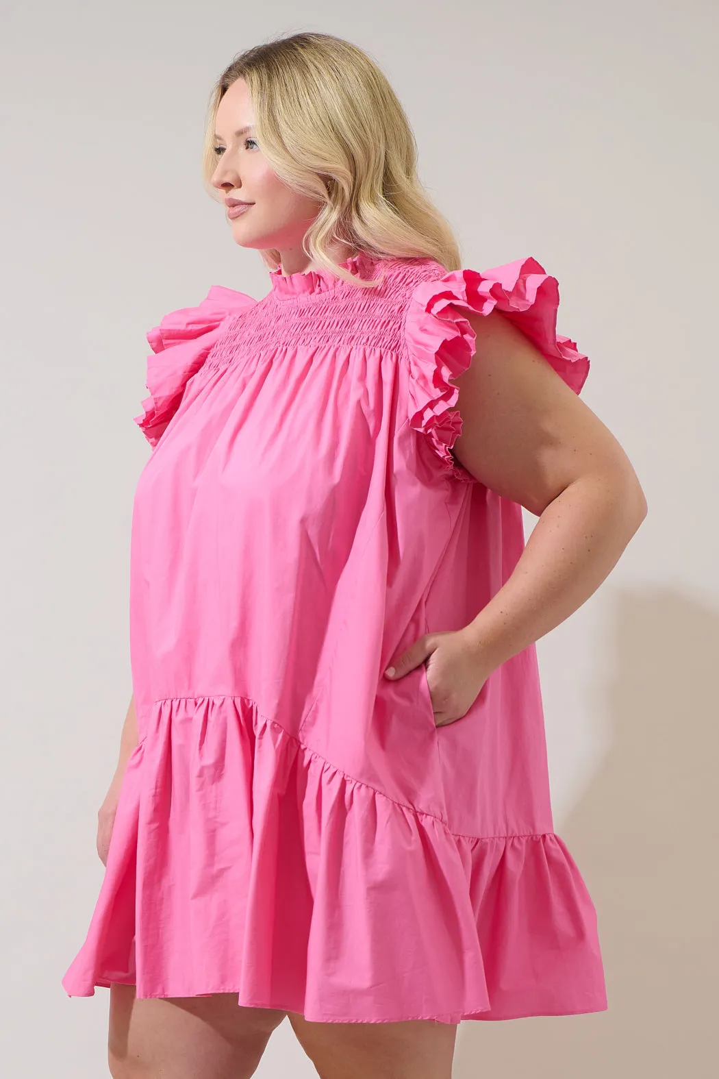 Rhona Smocked Mini Dress Curve sold by Sugarlips product image thumbnail 4