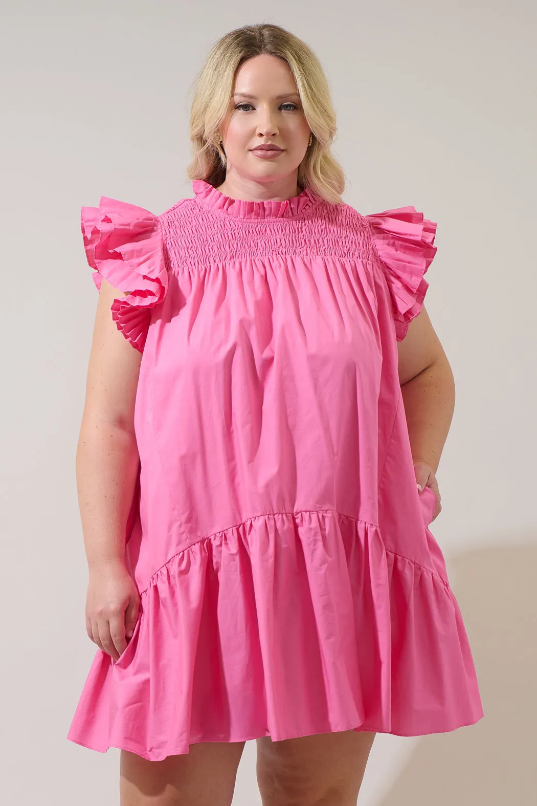 Rhona Smocked Mini Dress Curve sold by Sugarlips product image thumbnail 2