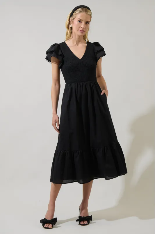 Patte Smocked Midi Dress sold by Sugarlips