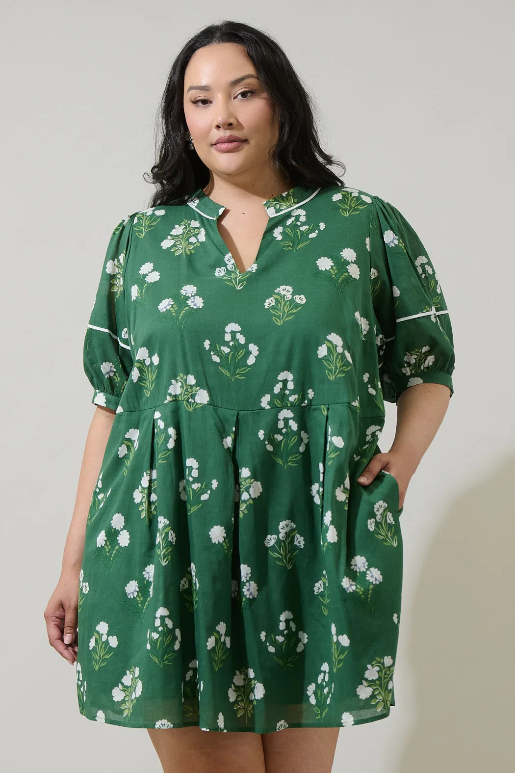 Kestrel Floral Fawna Shift Mini Dress Curve sold by Sugarlips