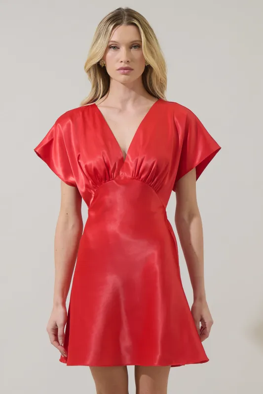 Gisele Satin Dolman Mini Dress sold by Sugarlips