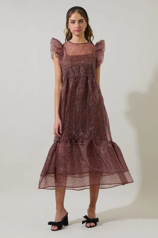 Mey Organza Roice Flutter Midi Dress sold by Sugarlips