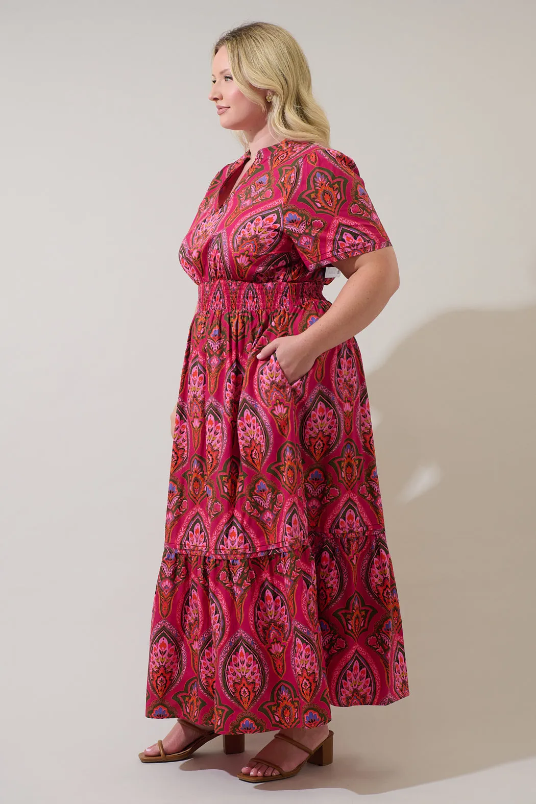 Azura Paisley Belraj Poplin Maxi Dress Curve sold by Sugarlips product image thumbnail 3