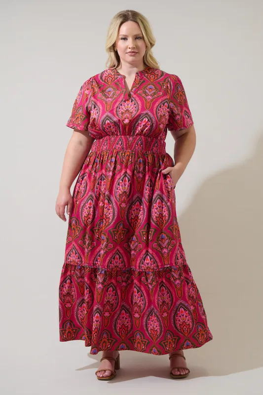 Azura Paisley Belraj Poplin Maxi Dress Curve sold by Sugarlips