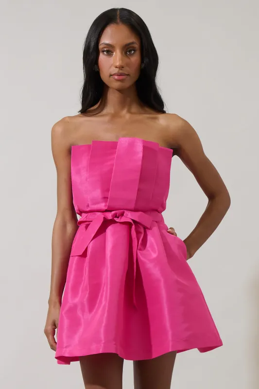 Lucida Strapless Pleated Mini Dress sold by Sugarlips