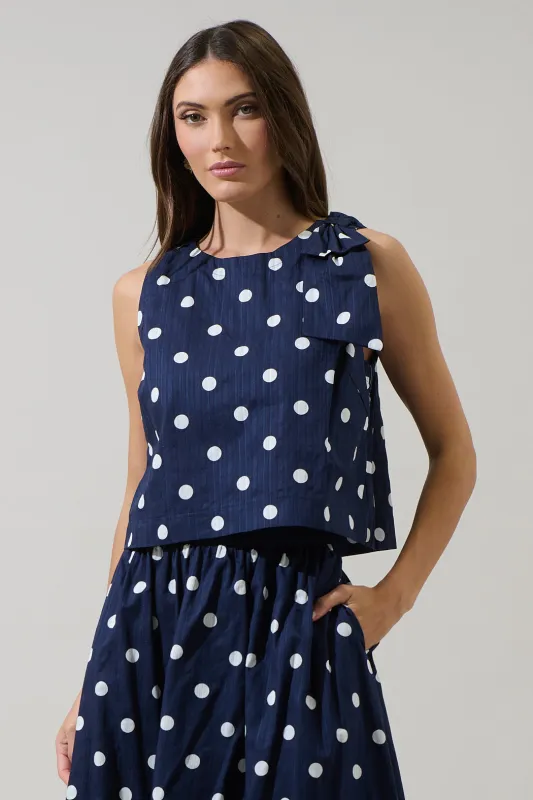 Caryn Polka Dot Sleeveless Top made by Sugarlips
