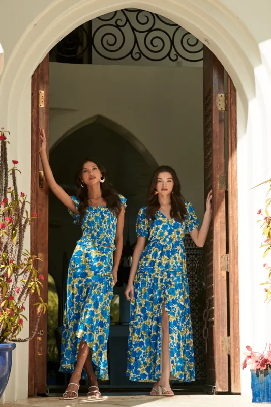 Lizzie Floral Monaco Tiered Maxi Dress sold by Sugarlips