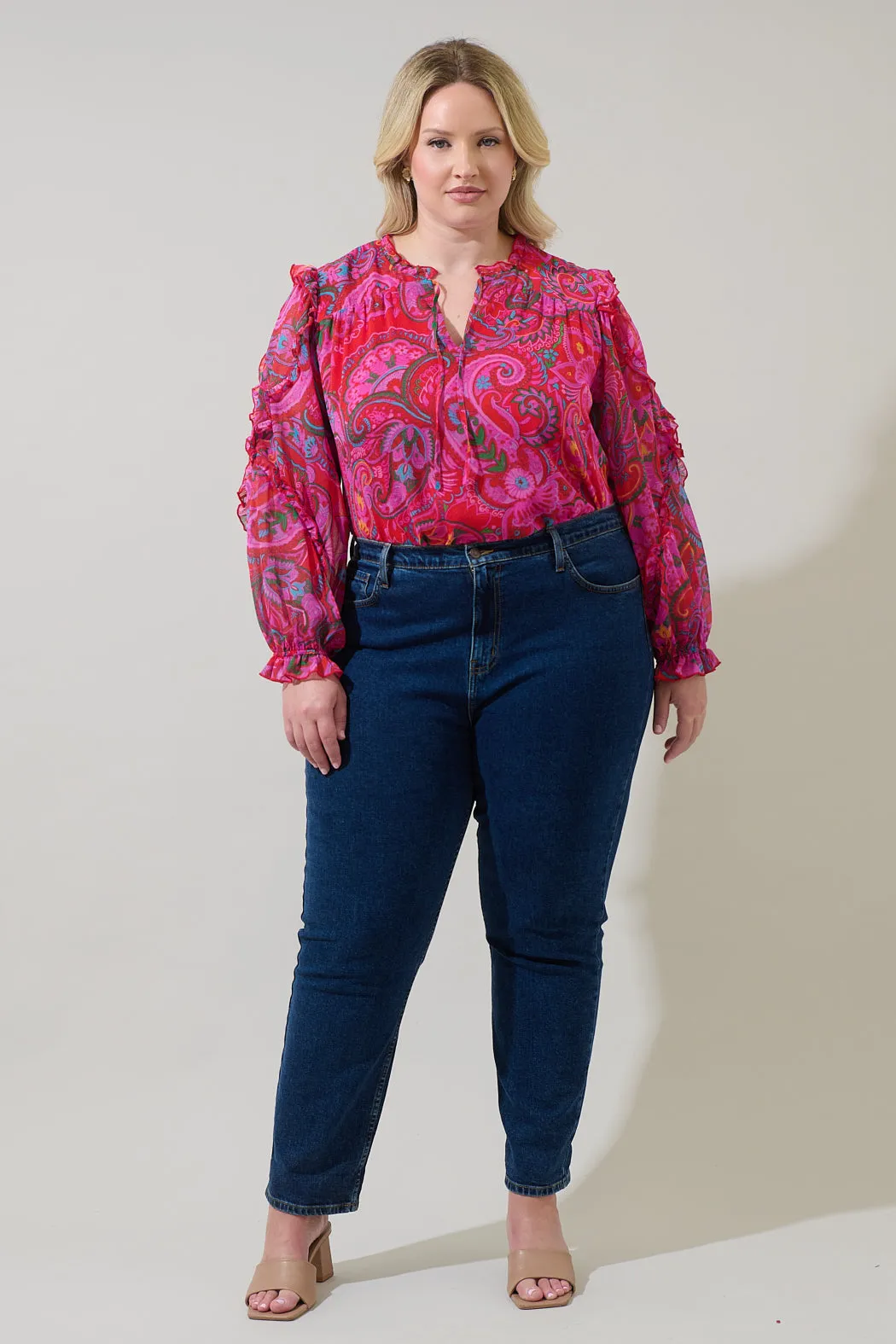 Anais Floral Raj Ruffle Balloon Sleeve Curve sold by Sugarlips product image thumbnail 4