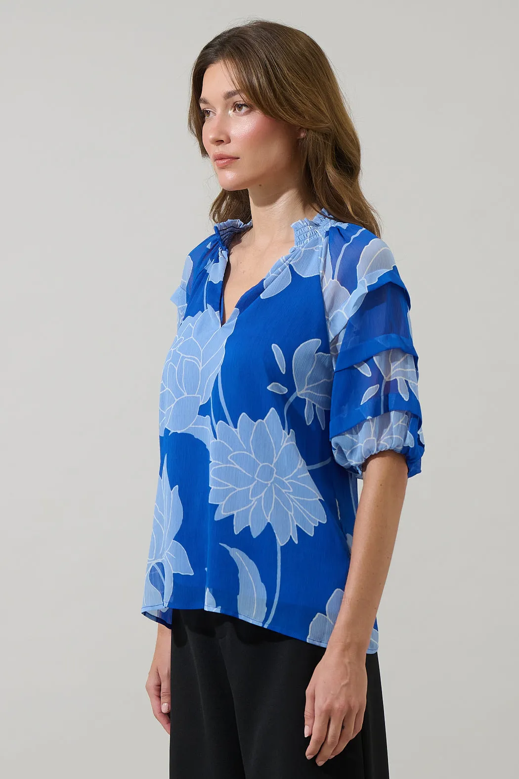 Seabloom Floral Terrie Ruffle Blouse sold by Sugarlips product image thumbnail 3