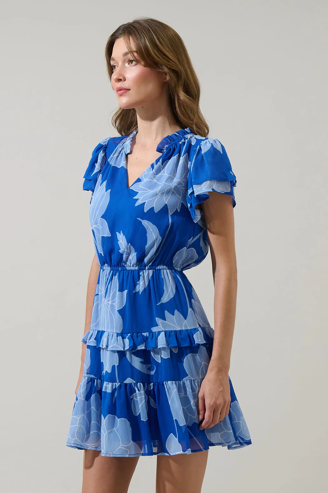 Seabloom Floral Fanny Ruffle Mini Dress sold by Sugarlips product image thumbnail 3