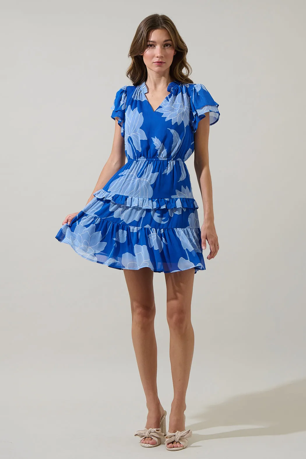 Seabloom Floral Fanny Ruffle Mini Dress sold by Sugarlips product image thumbnail 4