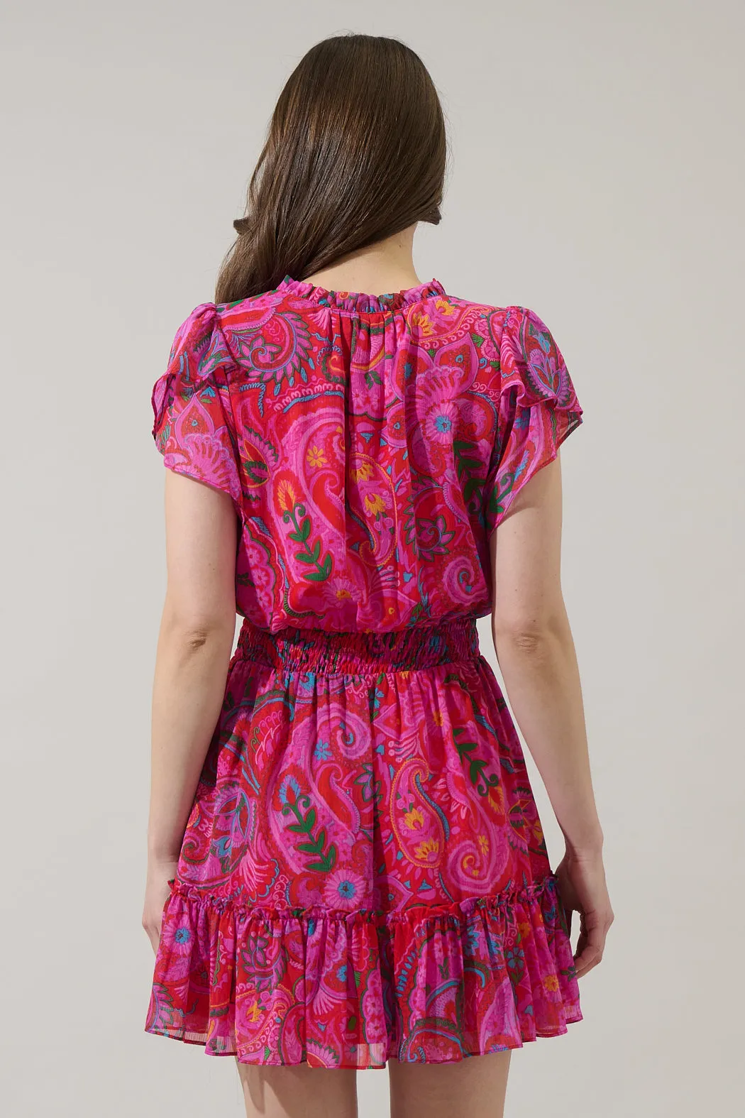 Anais Floral Bumble Ruffle Mini Dress sold by Sugarlips product image thumbnail 2