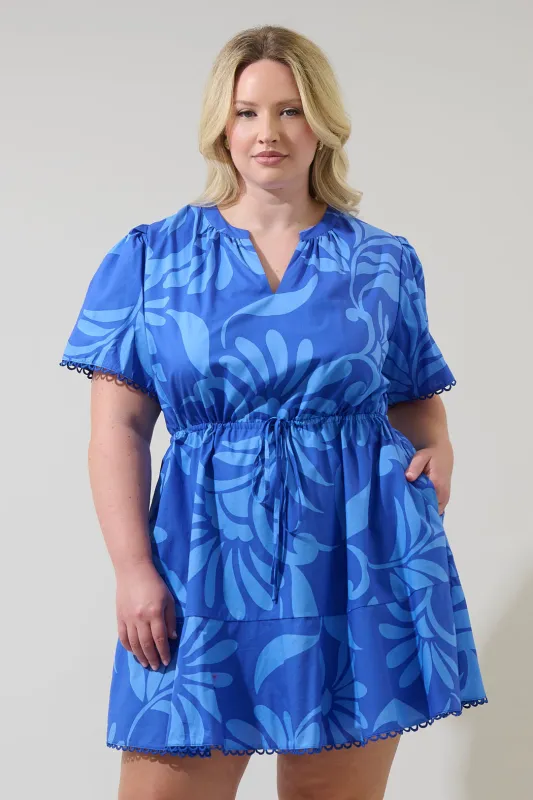 Emidora Floral Bouse Shift Mini Dress Curve sold by Sugarlips