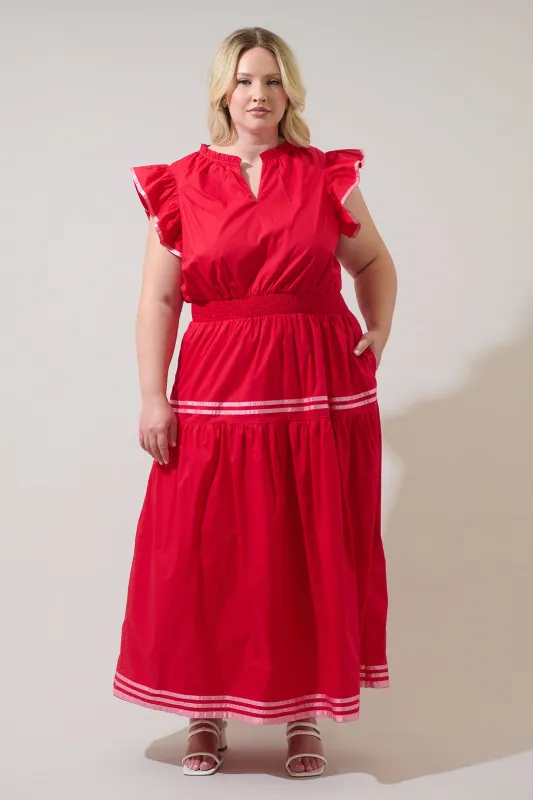 Solene Contrast Maxi Dress Curve sold by Sugarlips