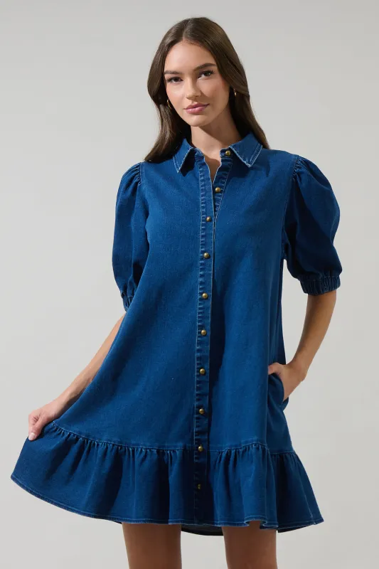 Jamie Denim Levy Button Down Shift Dress sold by Sugarlips