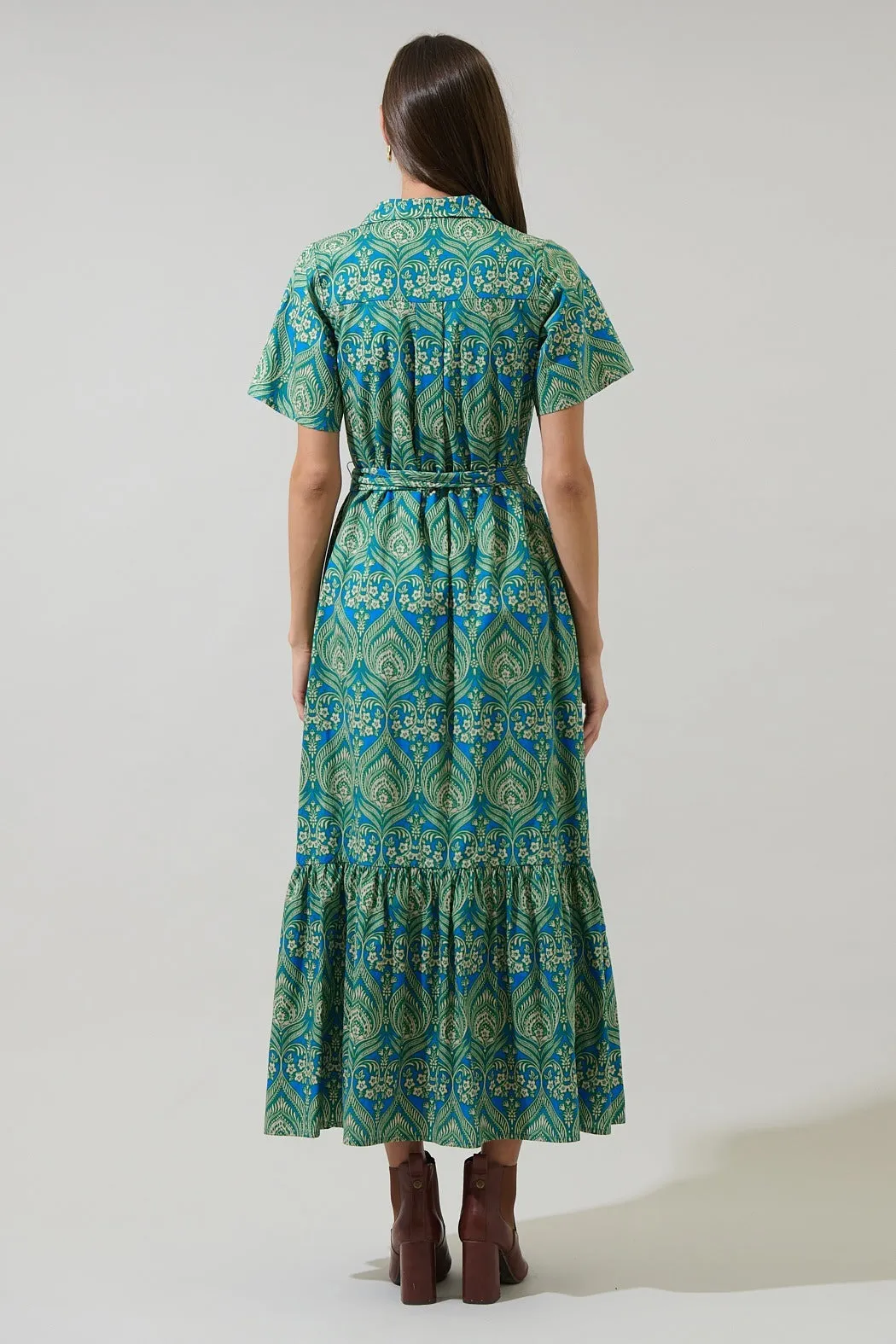 Nyra Paisley Valery Button Down Maxi Dress sold by Sugarlips product image thumbnail 3