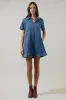 Rosalind Denim Shift Mini Dress sold by Sugarlips