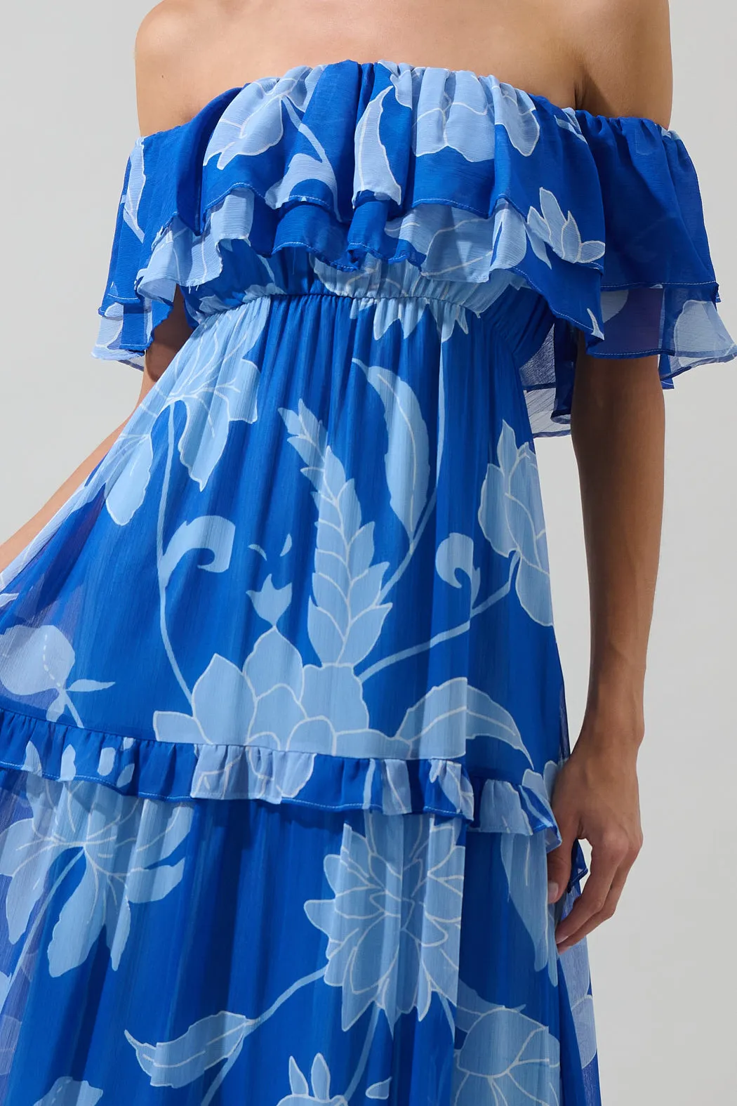 Seabloom Floral Gauri Off Shoulder Maxi Dress sold by Sugarlips product image thumbnail 4