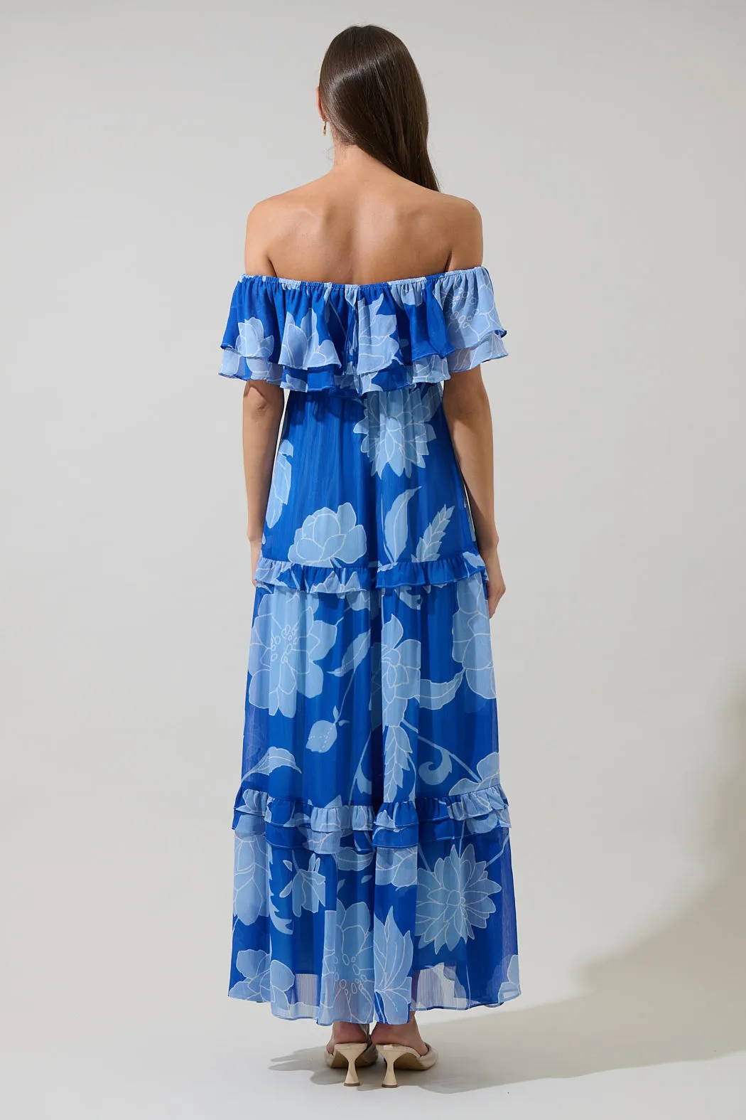 Seabloom Floral Gauri Off Shoulder Maxi Dress sold by Sugarlips product image thumbnail 2