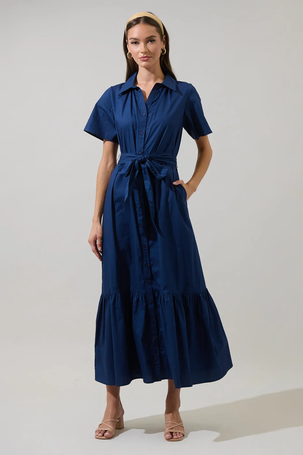 Valery Button Down Maxi Dress sold by Sugarlips