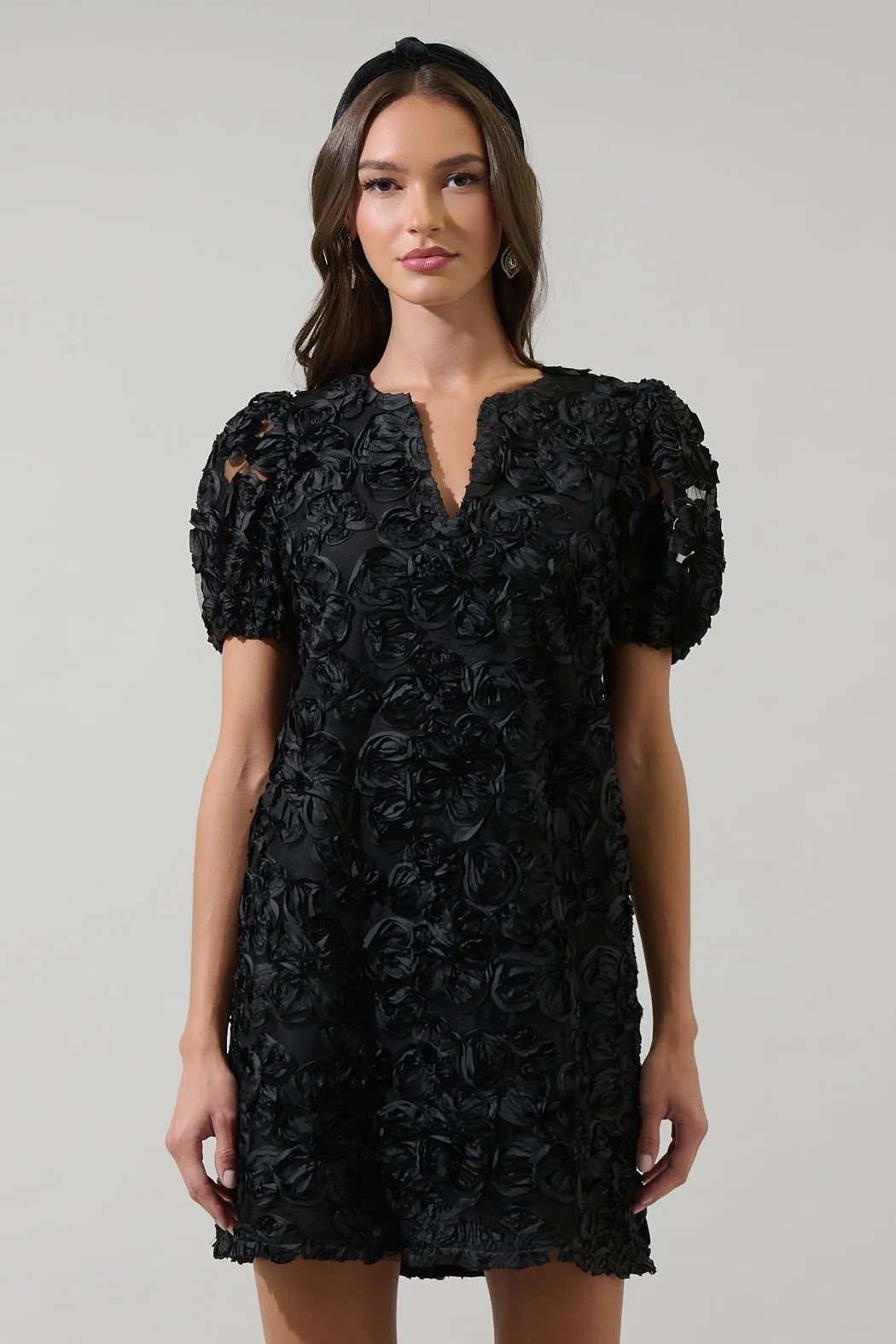 Eirene Rosette Mini Dress sold by Sugarlips