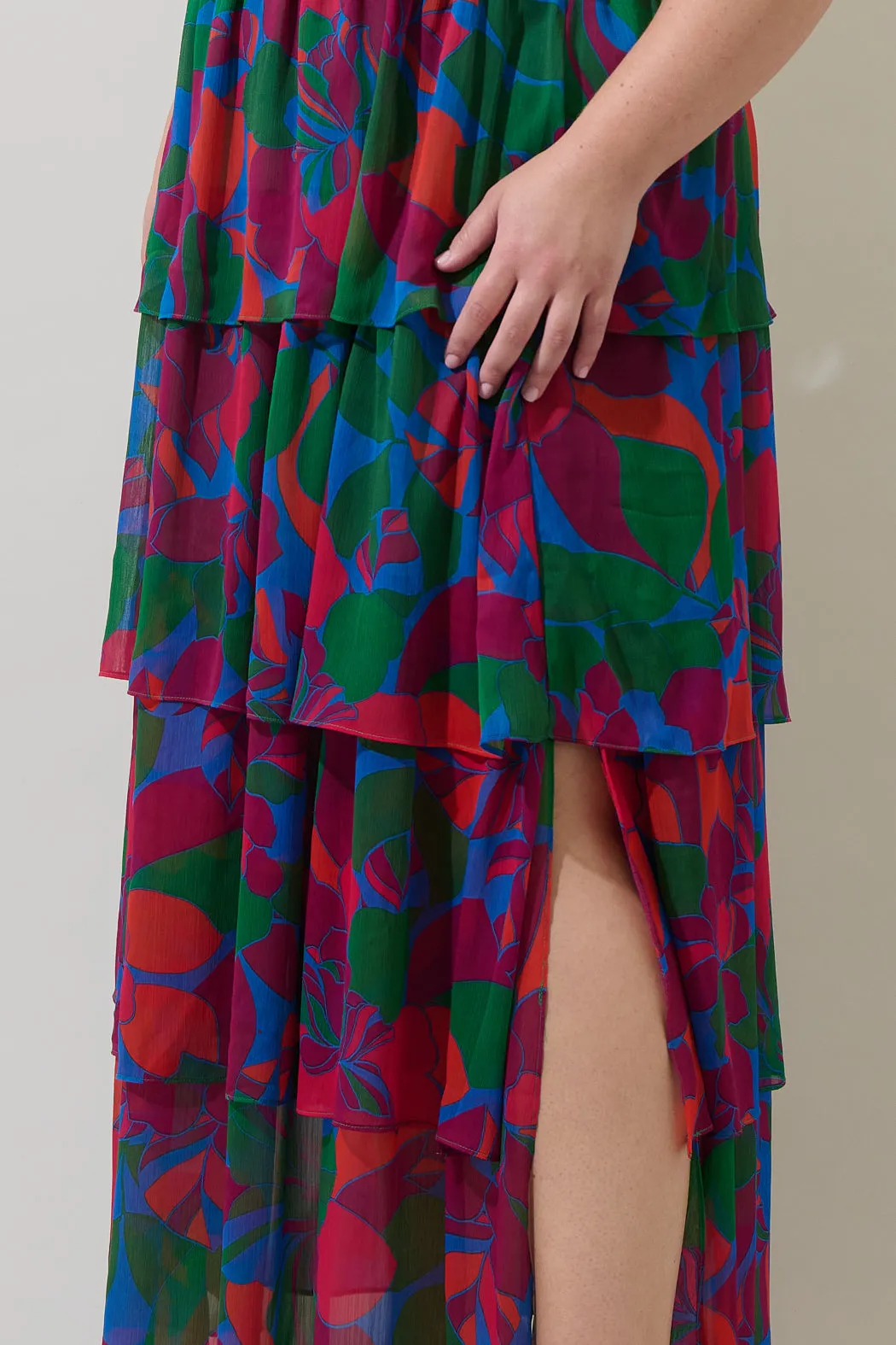 Kaeli Floral Amabel Tiered Maxi Dress Curve sold by Sugarlips product image thumbnail 4