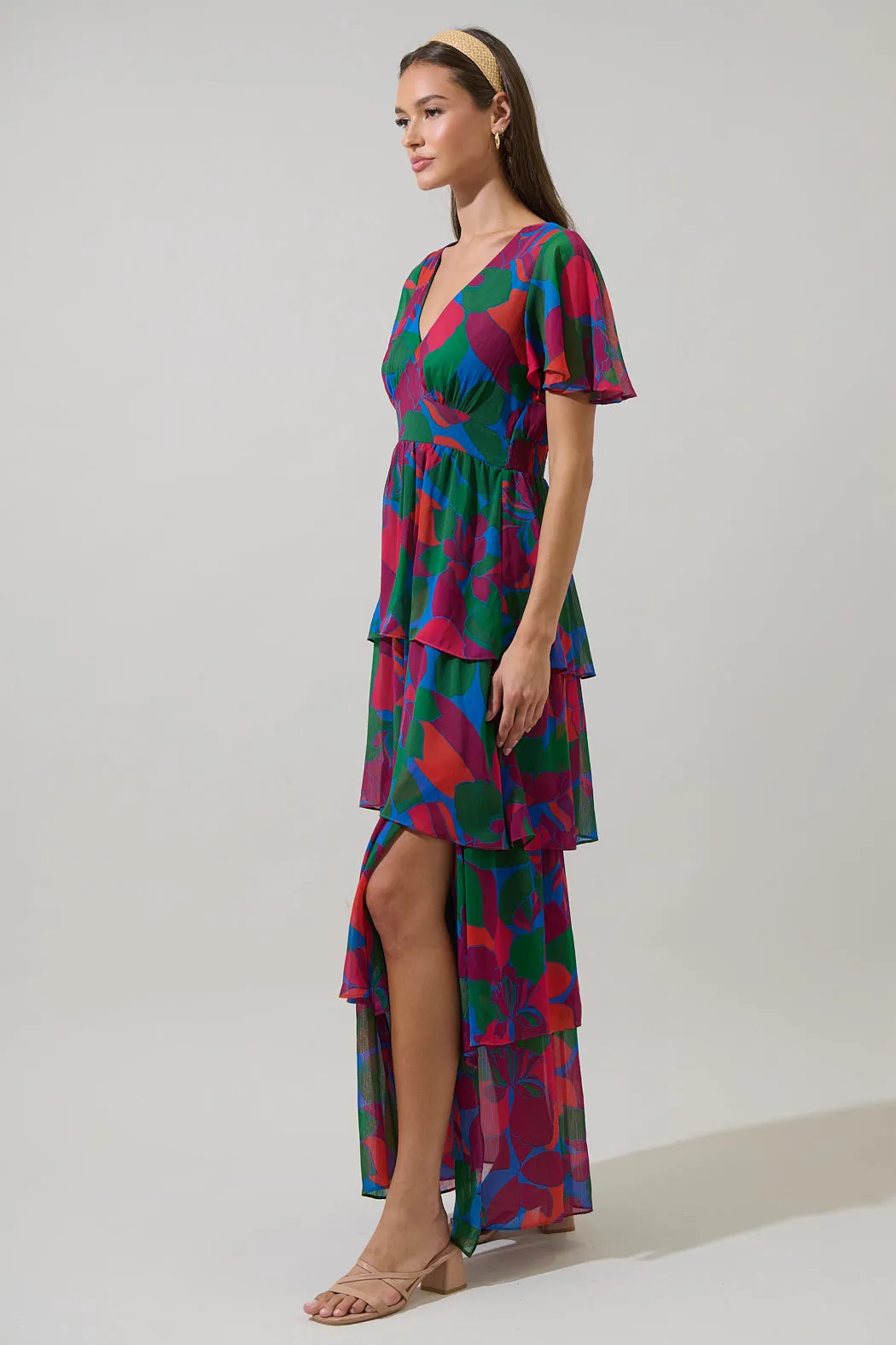 Kaeli Floral Amabel Tiered Maxi Dress sold by Sugarlips product image thumbnail 4