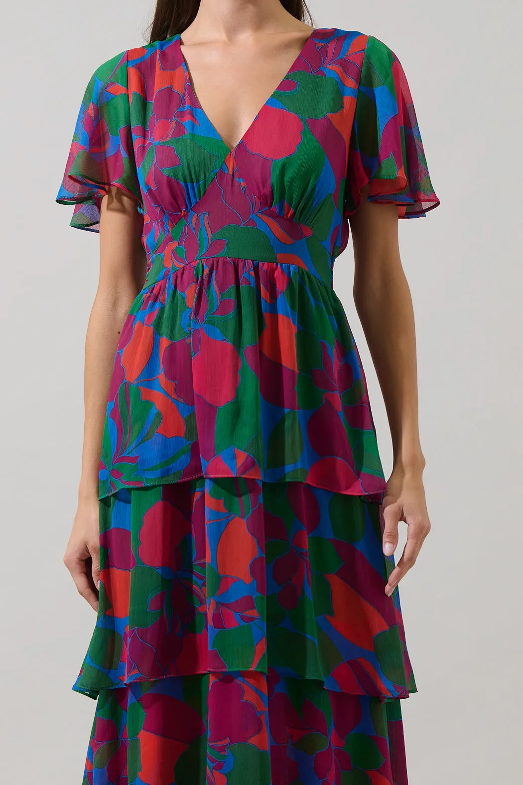 Kaeli Floral Amabel Tiered Maxi Dress sold by Sugarlips product image thumbnail 5