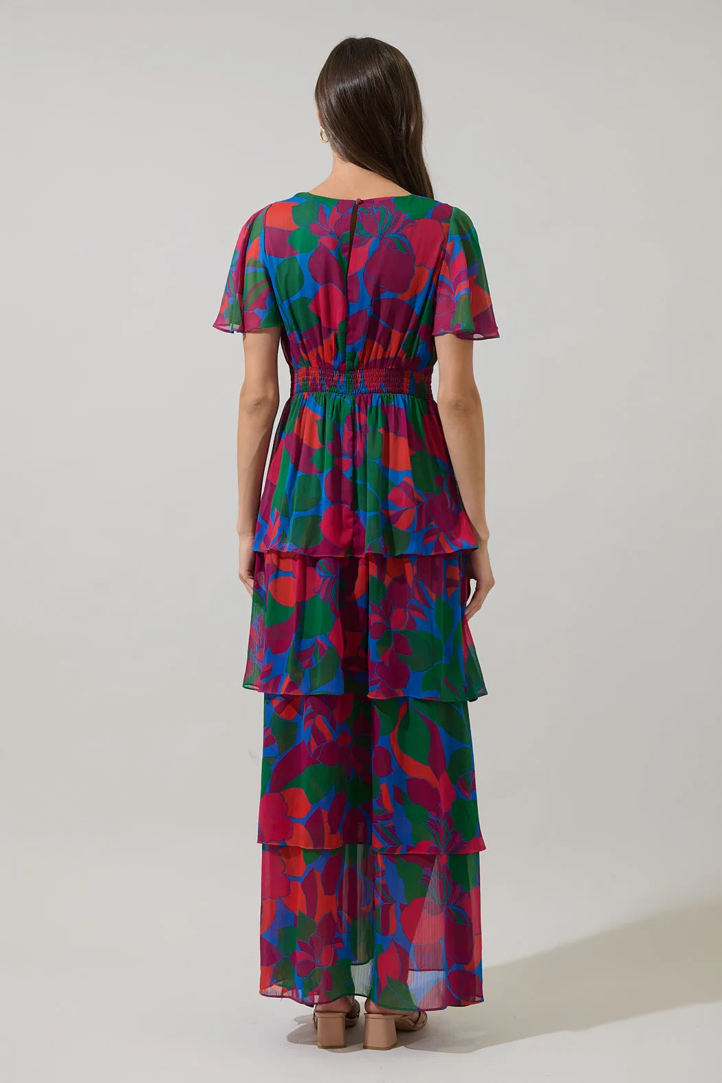 Kaeli Floral Amabel Tiered Maxi Dress sold by Sugarlips product image thumbnail 3