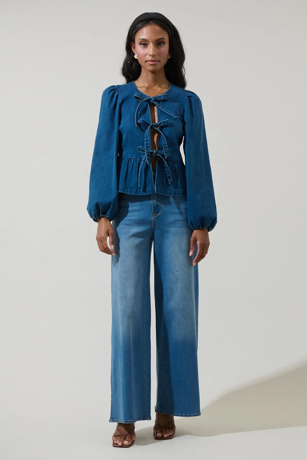 Adira Denim Front Tie Top sold by Sugarlips product image thumbnail 4