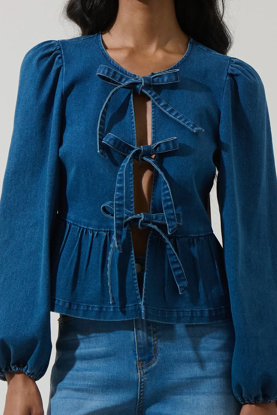 Adira Denim Front Tie Top sold by Sugarlips product image thumbnail 5