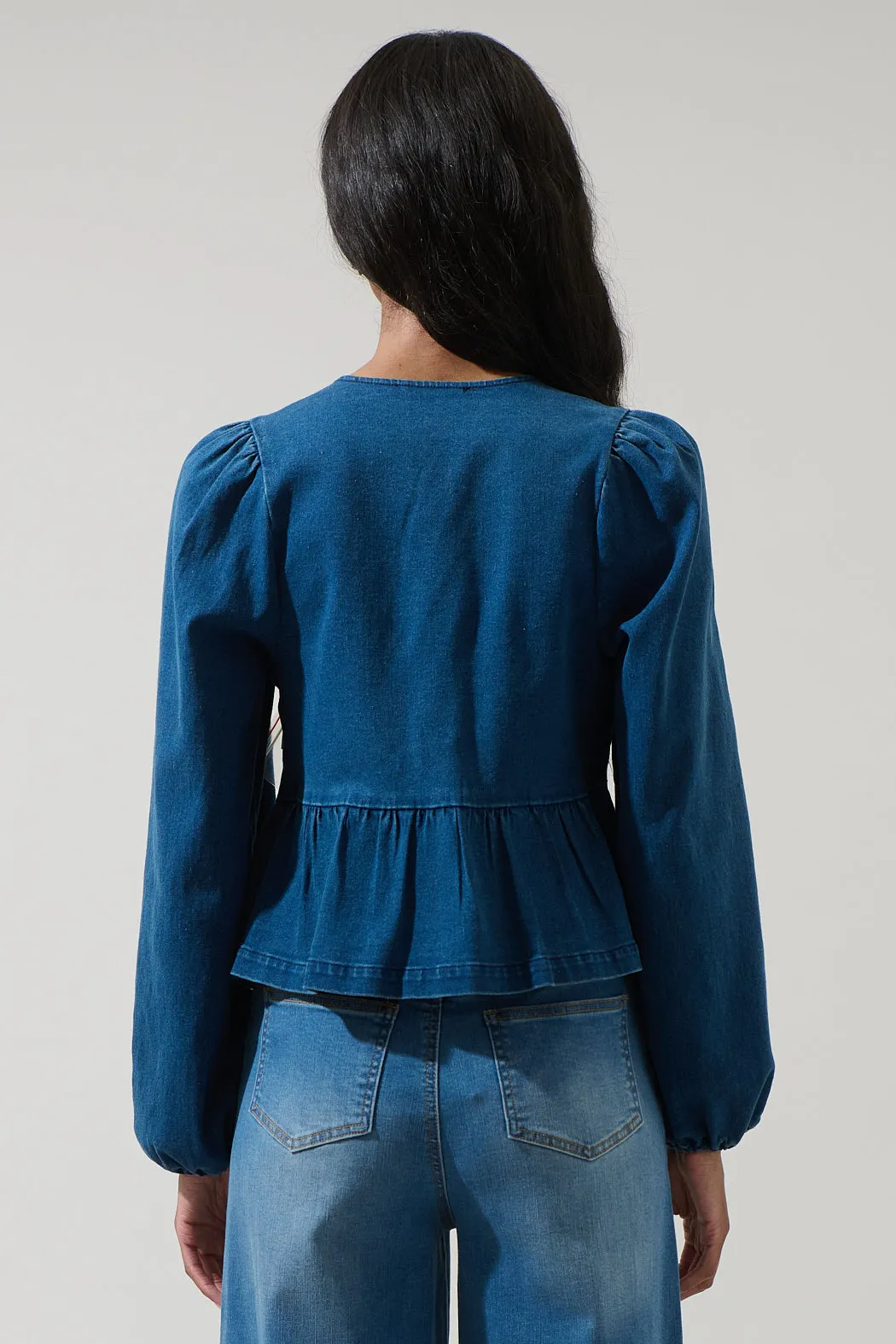 Adira Denim Front Tie Top sold by Sugarlips product image thumbnail 2
