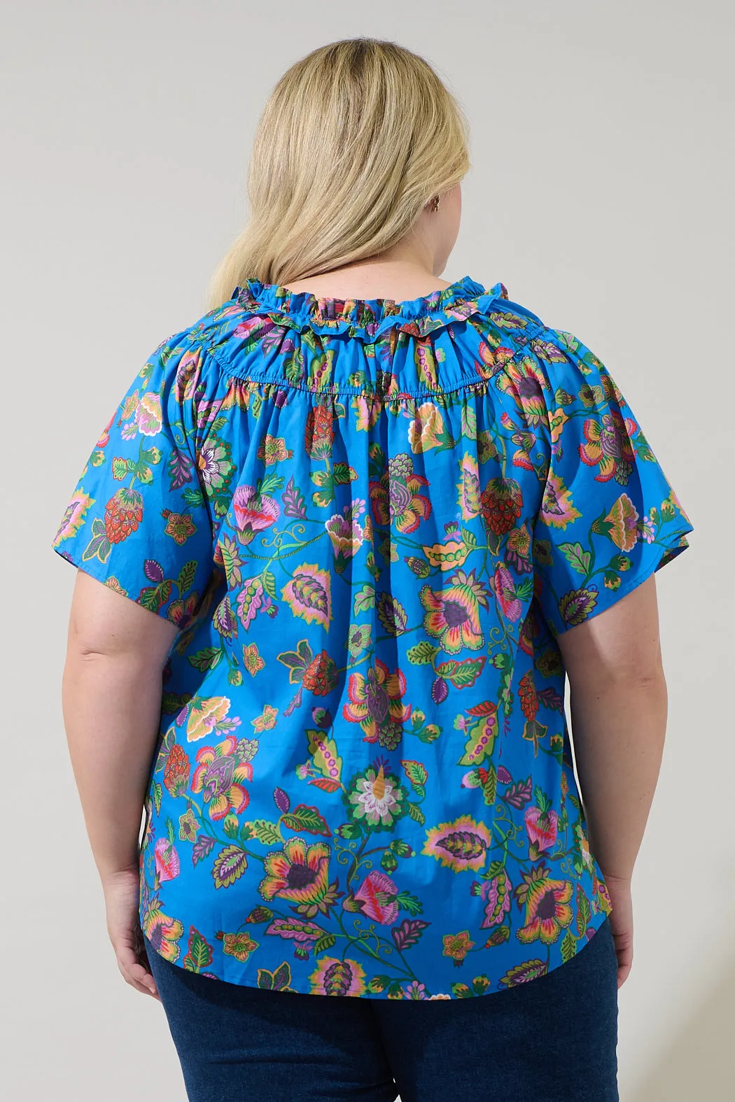 Anabelle Floral Darthy Smocked Top Curve sold by Sugarlips product image thumbnail 2