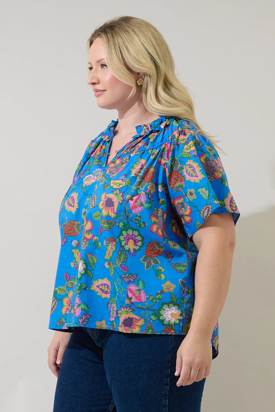 Anabelle Floral Darthy Smocked Top Curve sold by Sugarlips product image thumbnail 3