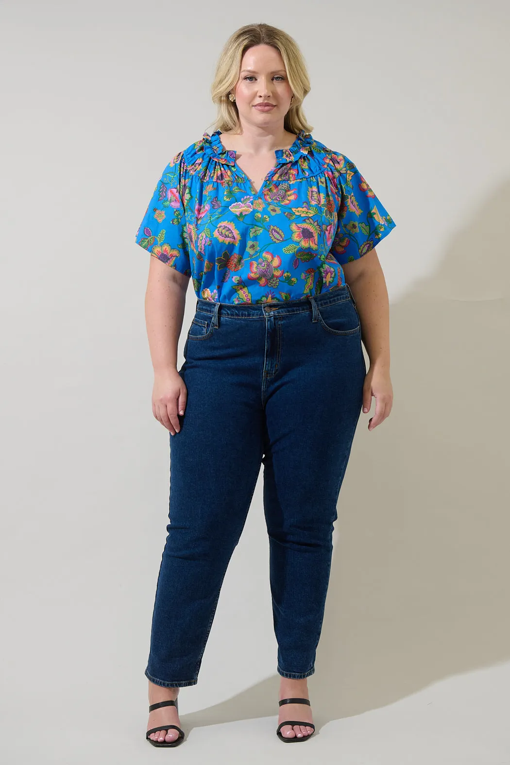 Anabelle Floral Darthy Smocked Top Curve sold by Sugarlips product image thumbnail 4