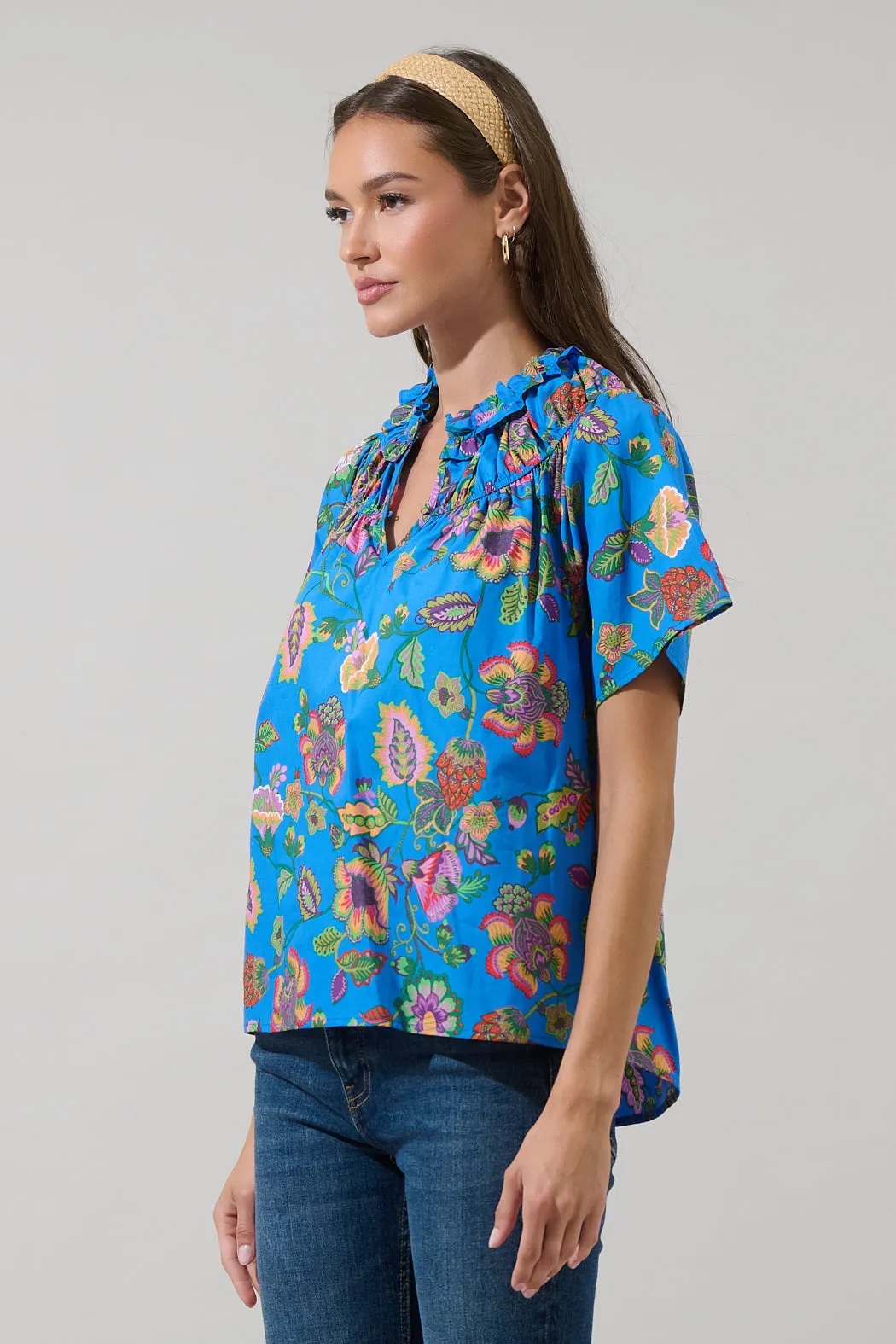 Anabelle Floral Darthy Smocked Top sold by Sugarlips product image thumbnail 3