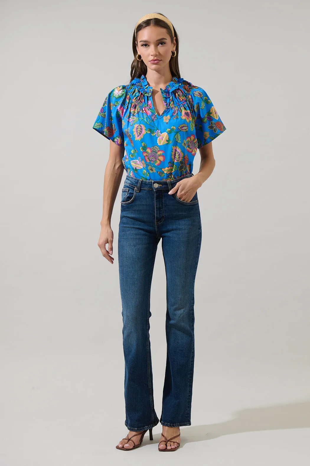 Anabelle Floral Darthy Smocked Top sold by Sugarlips product image thumbnail 4