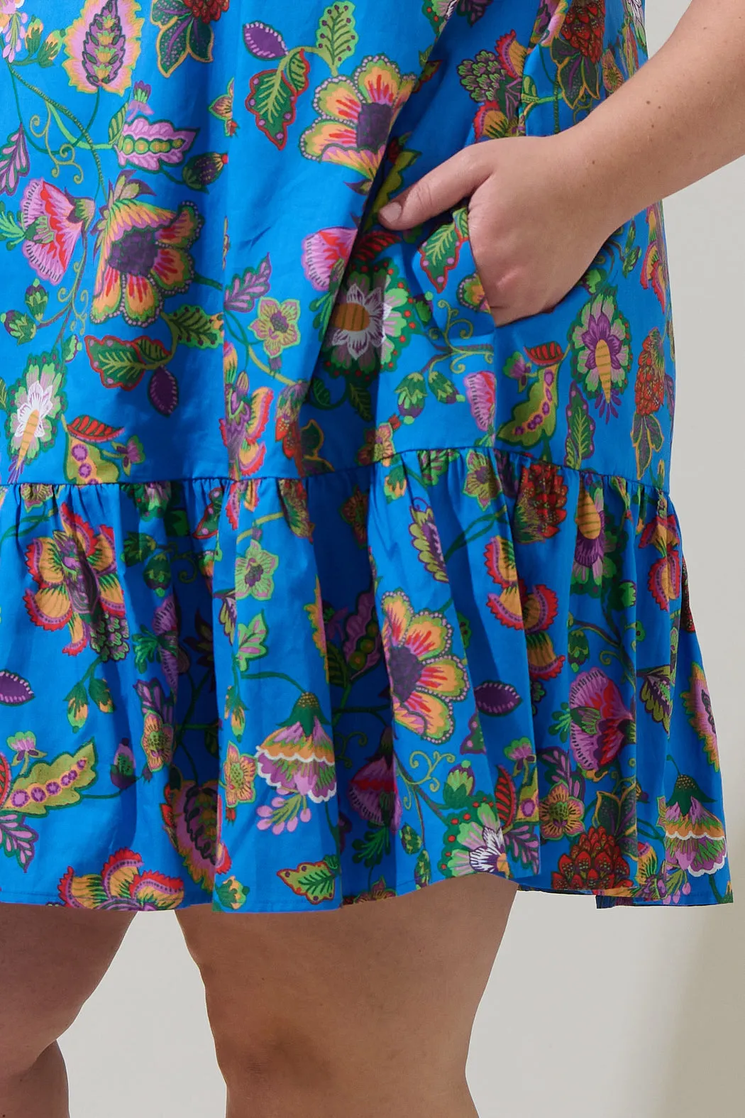 Anabelle Floral Rully Shift Mini Dress Curve sold by Sugarlips product image thumbnail 5