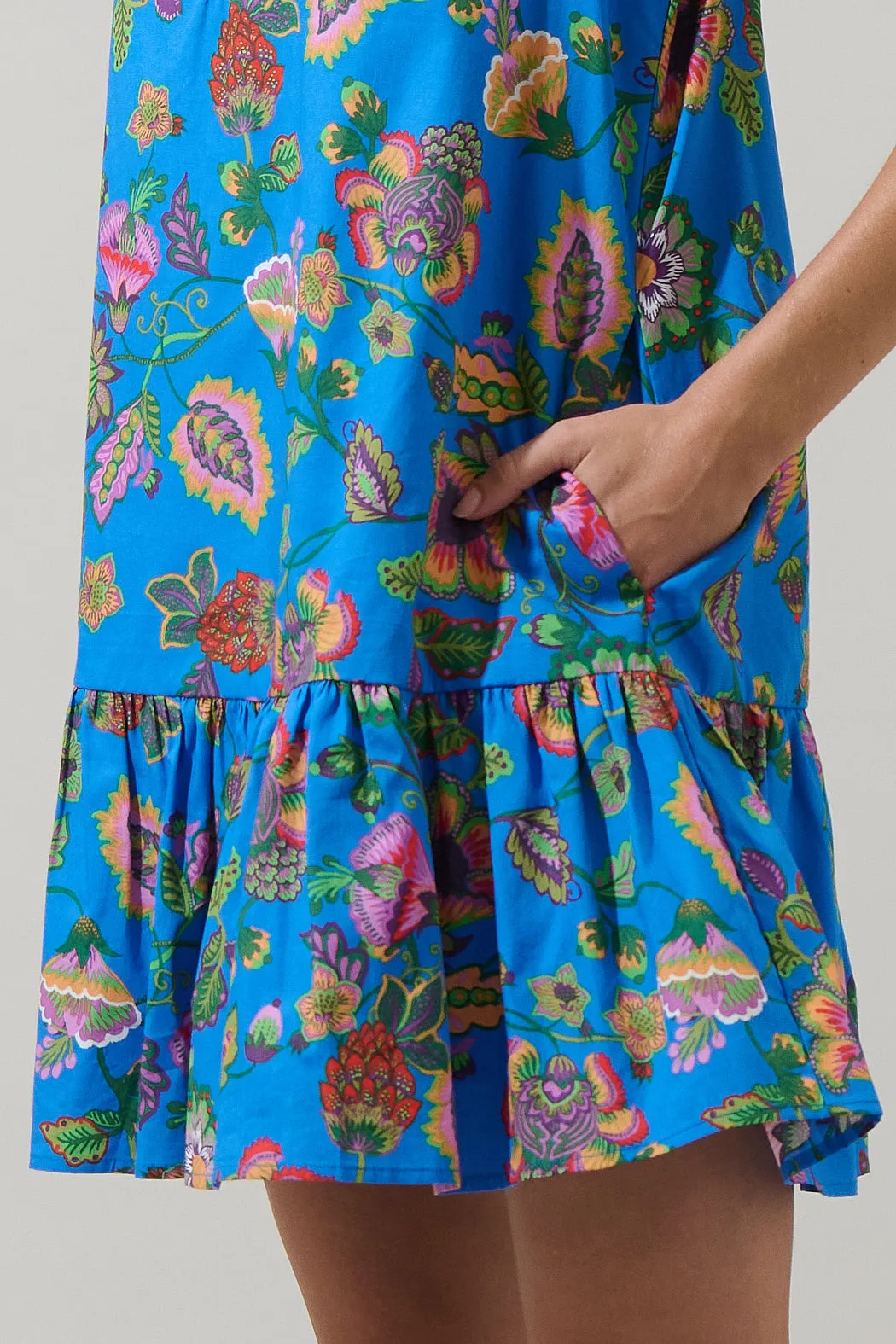 Anabelle Floral Rully Shift Mini Dress sold by Sugarlips product image thumbnail 5