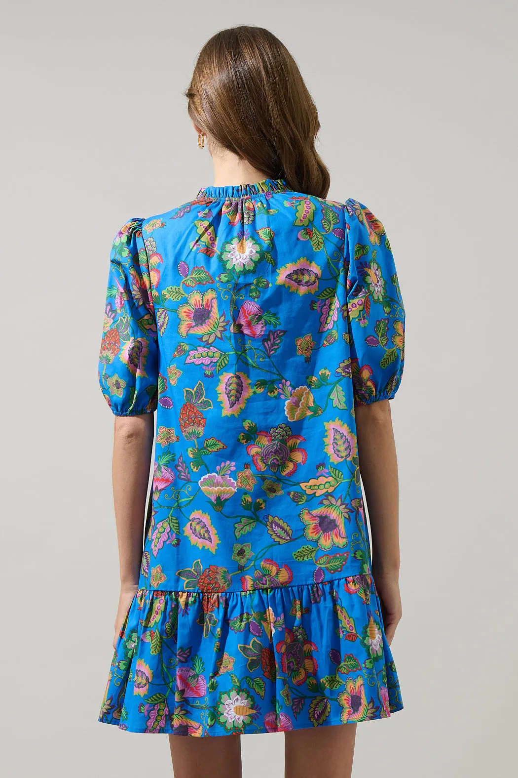 Anabelle Floral Rully Shift Mini Dress sold by Sugarlips product image thumbnail 2