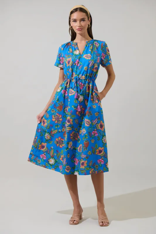 Anabelle Floral Fatima Ruffle Midi Dress sold by Sugarlips