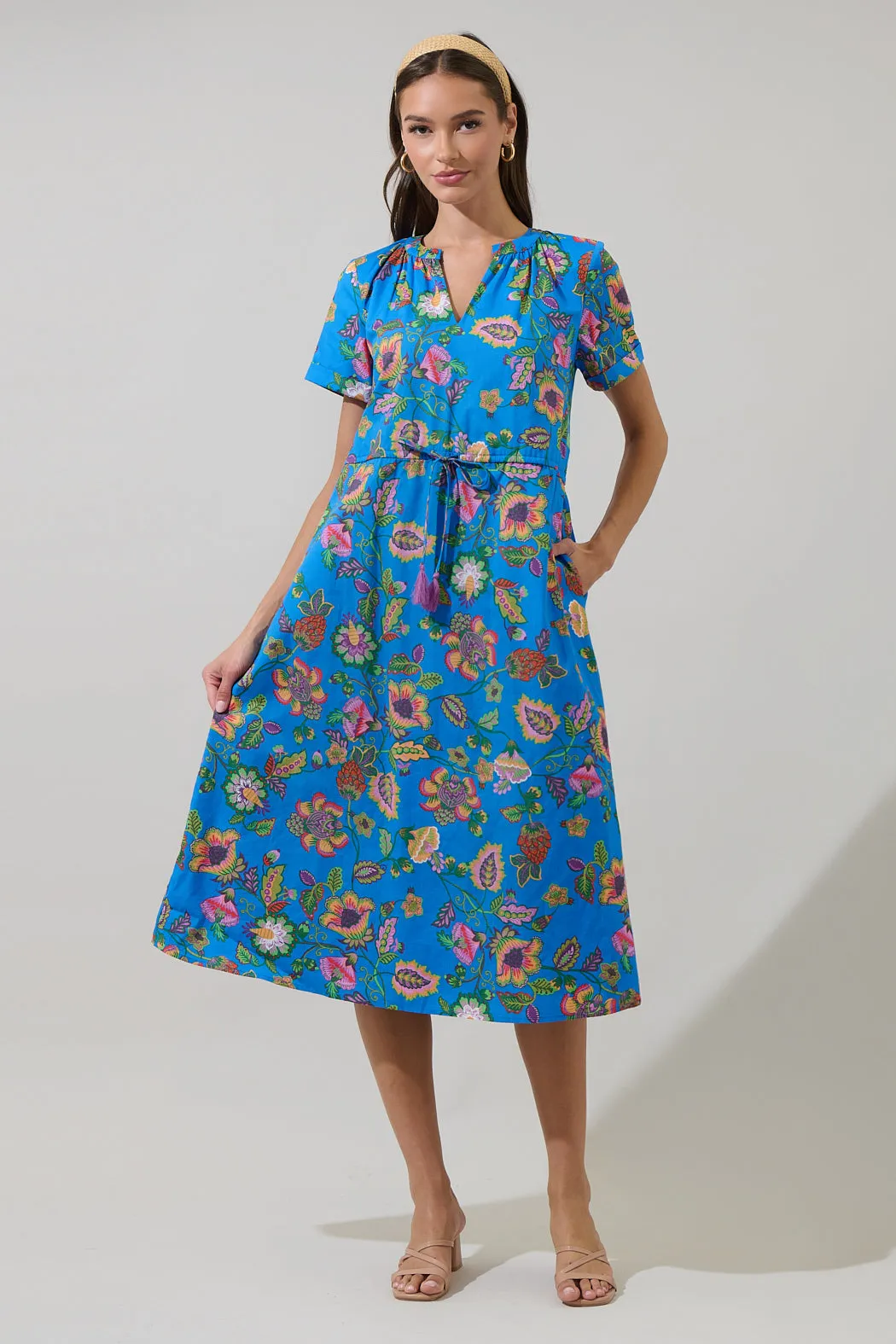 Anabelle Floral Fatima Ruffle Midi Dress sold by Sugarlips product image thumbnail 5