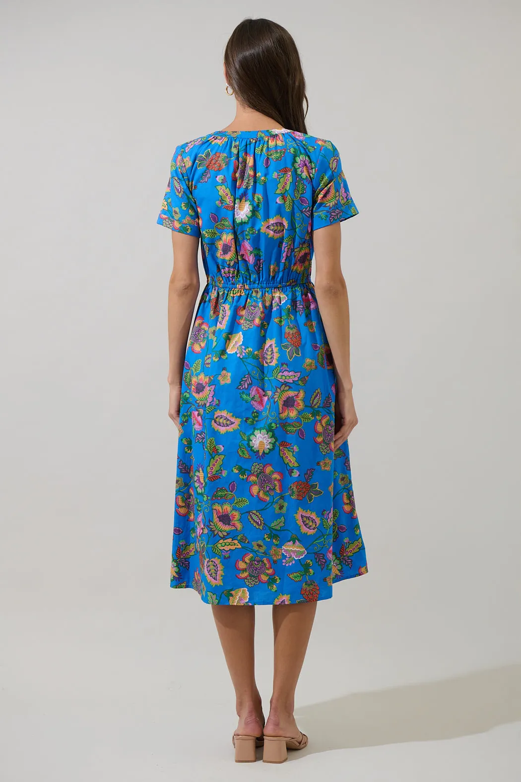 Anabelle Floral Fatima Ruffle Midi Dress sold by Sugarlips product image thumbnail 2