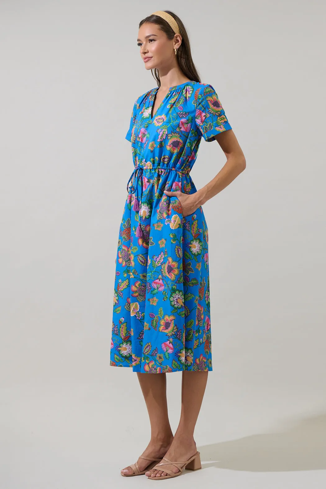 Anabelle Floral Fatima Ruffle Midi Dress sold by Sugarlips product image thumbnail 3