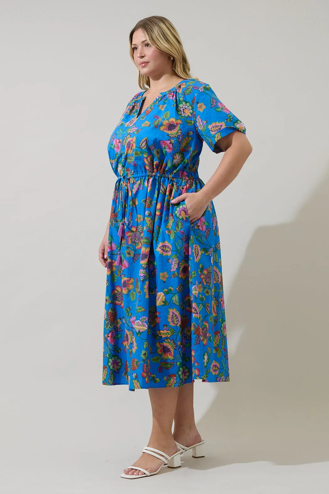 Anabelle Floral Fatima Ruffle Midi Dress Curve sold by Sugarlips product image thumbnail 3
